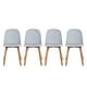 preview thumbnail 69 of 71, Set of 4 Plastic Dining Side Chair Wood For Event Kitchen Office Event Garden Patio Cafe Indoor Outdoor Grey