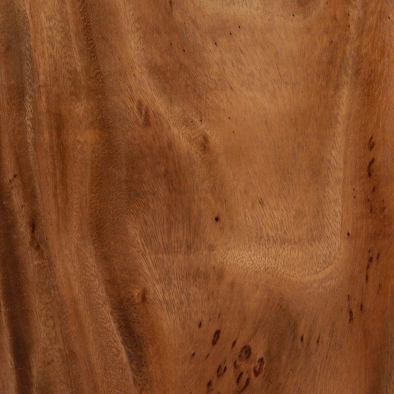 Lin Suar Wood Dining Chair Set of 2 - Handcrafted Solid Wood Chair with Natural Grain Pattern, Rustic Modern Accent Seating