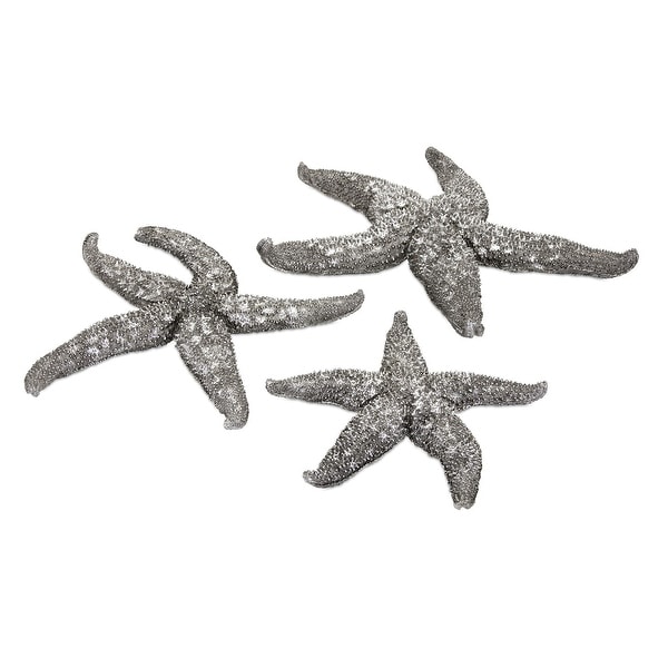 IMAX Home 53128-3 Magali Three Piece Polyresin Starfish Wall Art Set - Gray
