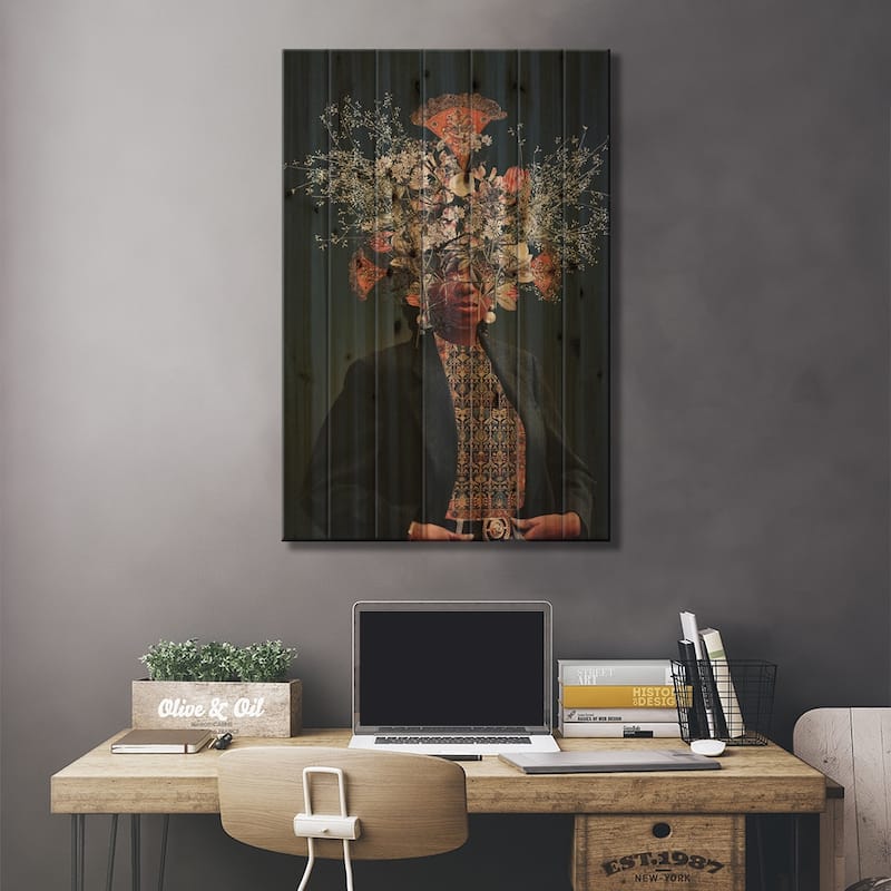 Meet Me In Paradise Print On Wood by Frank Moth - Multi-Color
