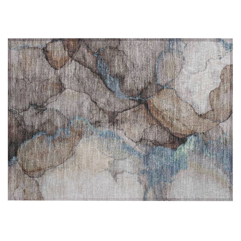 Machine Washable Indoor/ Outdoor Modern Brush Chantille Rug