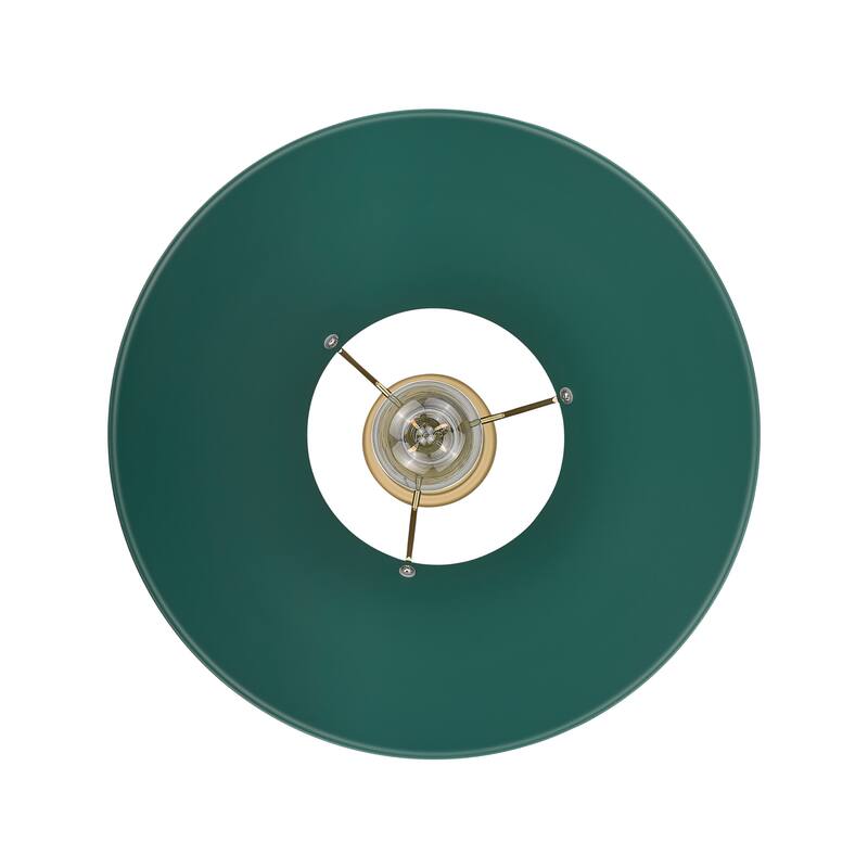 Yep by Golden Lighting Orwell 1-light 14in Pendant in Brushed Champagne Brass and Pine Green shade - Large Pendant - 14"