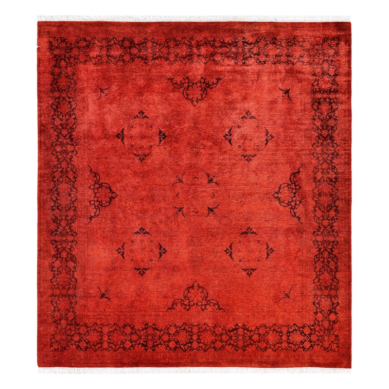 Overdyed One-of-a-Kind Hand-Knotted Area Rug - Orange - 6' 3" x 6' 10"