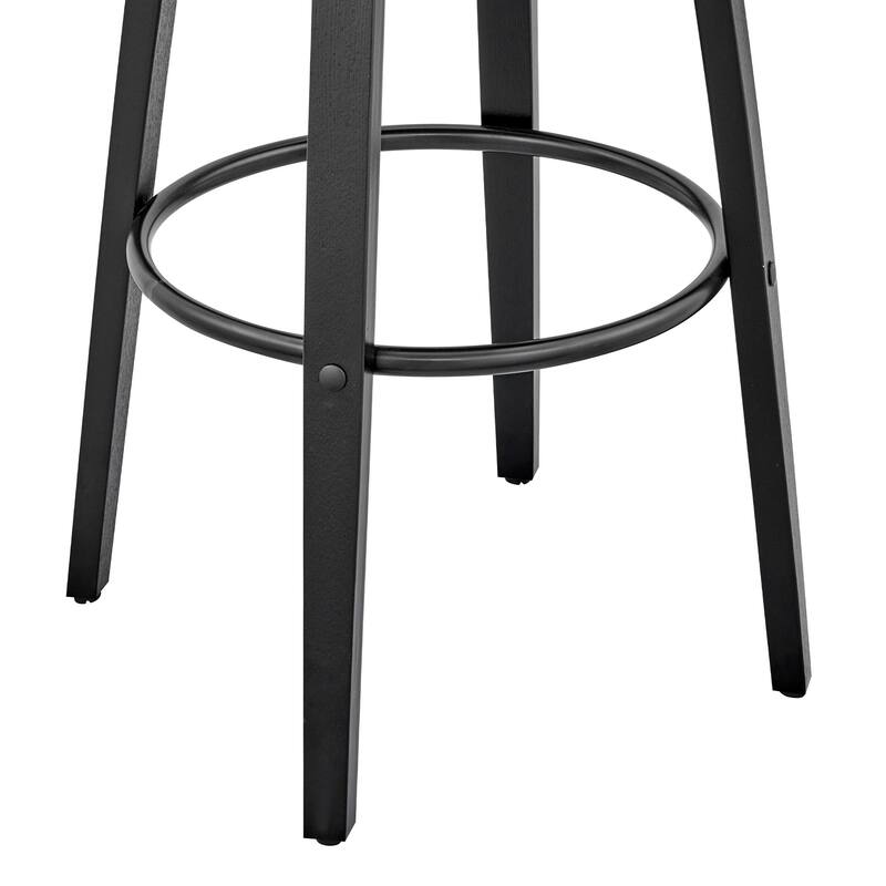 HomeRoots 37" Gray Faux Leather And Iron Swivel Counter Height Bar Chair - 18 x 37 x 19