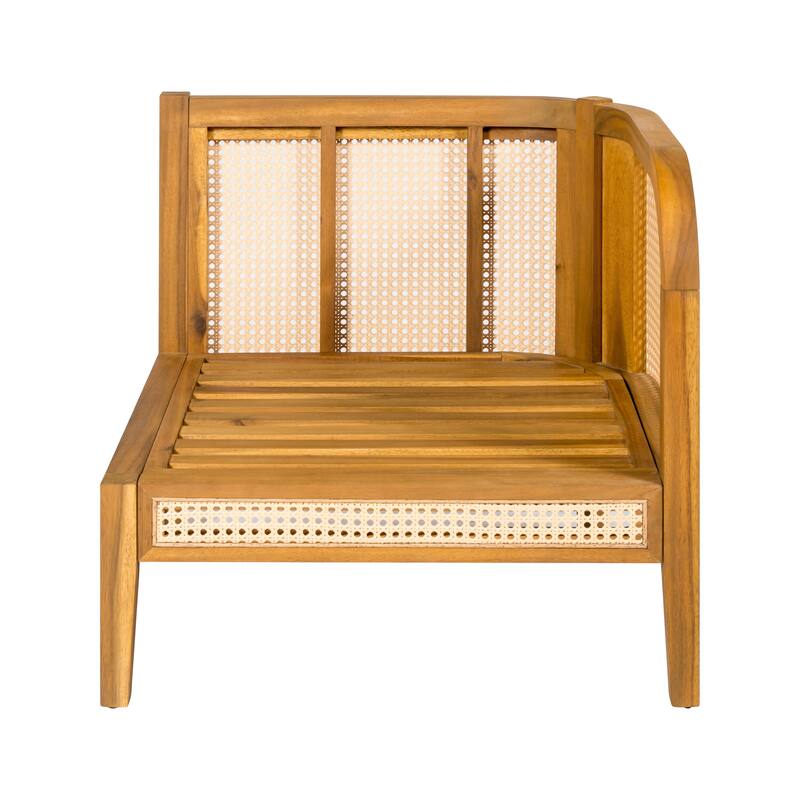 Christopher Knight Home - Peregrine V‑Shaped Acacia Wood 5 Seater Outdoor Sofa Set