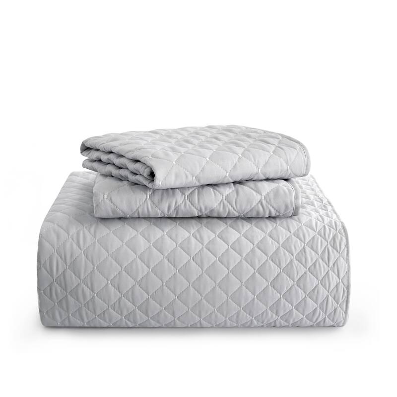 3-Piece Reversible Ultra Lighweight Coverlet Premium Microfiber Bedspread Quilt Set