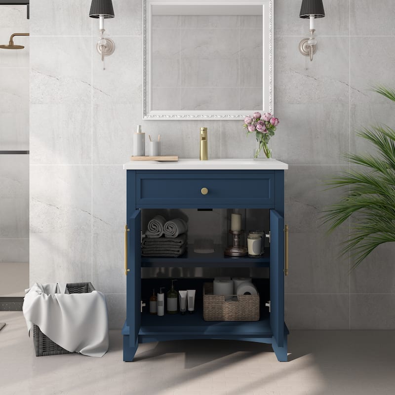 28" Freestanding Bathroom Vanity Cabinet with Sink