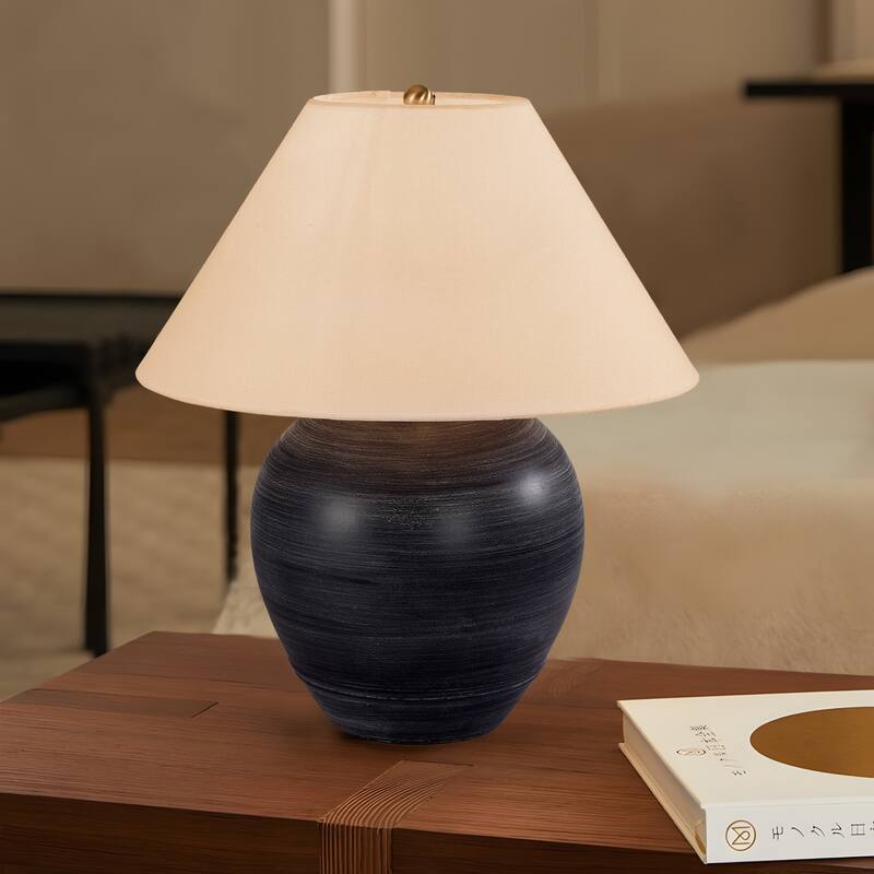 Global Accent Ceramic Table Lamp with Linen Shade