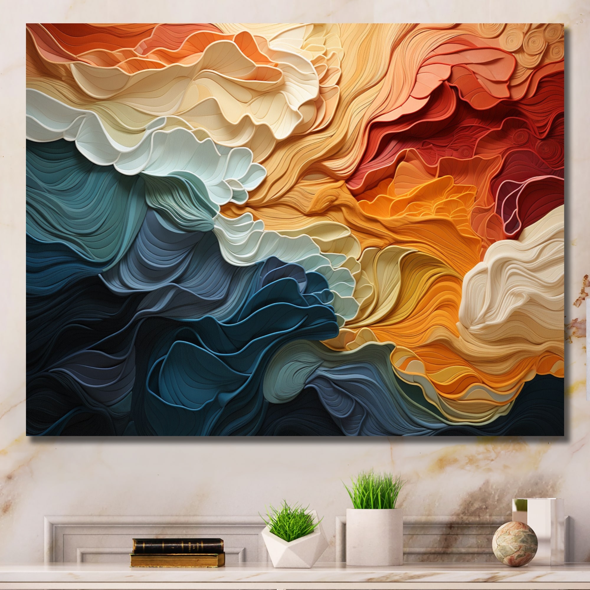 Designart "Biomorphism Organic Forms V" Modern Wall Art Living Room