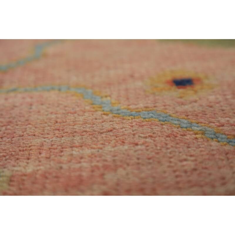 All-Over Floral Oushak Indian Large Rug Handmade Wool Carpet - 9'0"x 18'0"