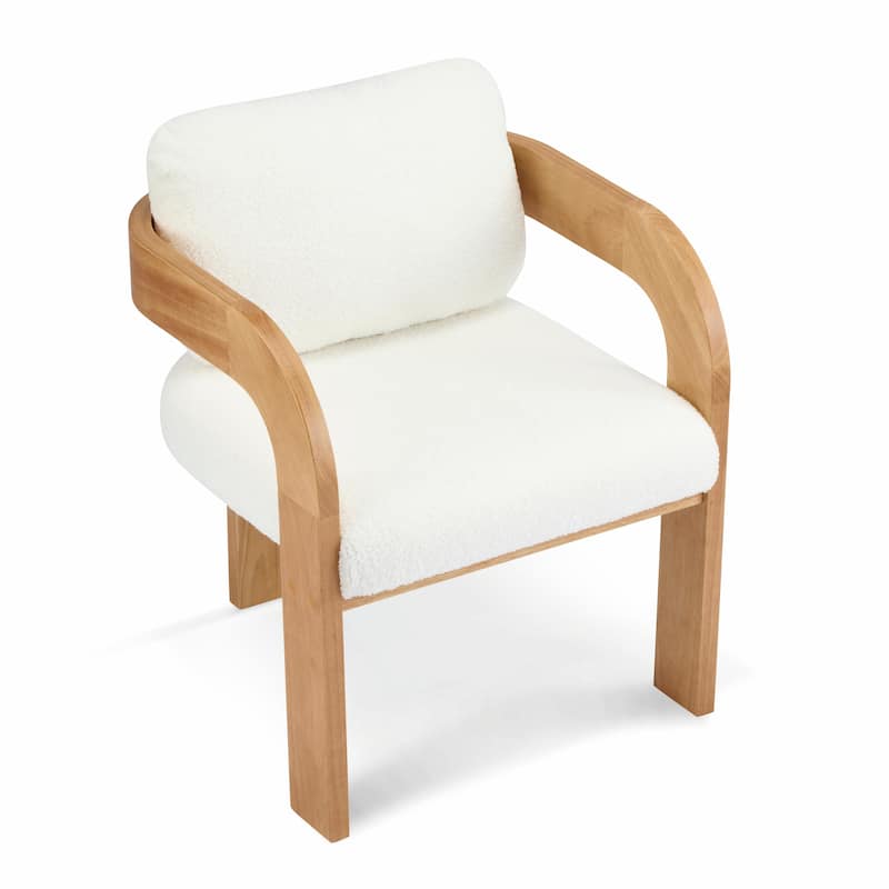 2-Pack Dining Chairs - Fabric with Pillow Back, Solid Wood Frame