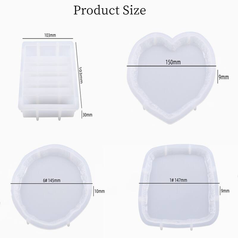 13pcs Irregular Silicone Coaster Mold Set