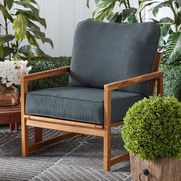 Outdoor 2-Piece Reversible Deep Seat Cushion Set (Cushions Only) - Carbon