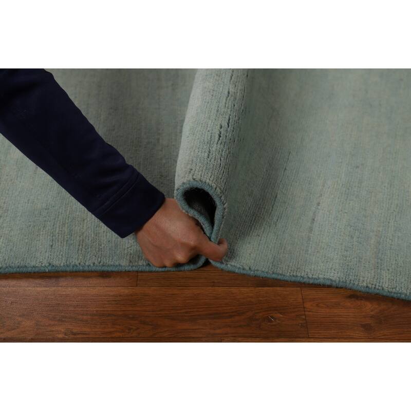 Blue & Green Gabbeh Oriental Foyer Rug Hand-Knotted Wool Carpet - 3'4"x 4'10"