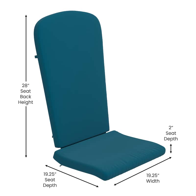 Set of 2 All-Weather High Back Adirondack Chair Cushions