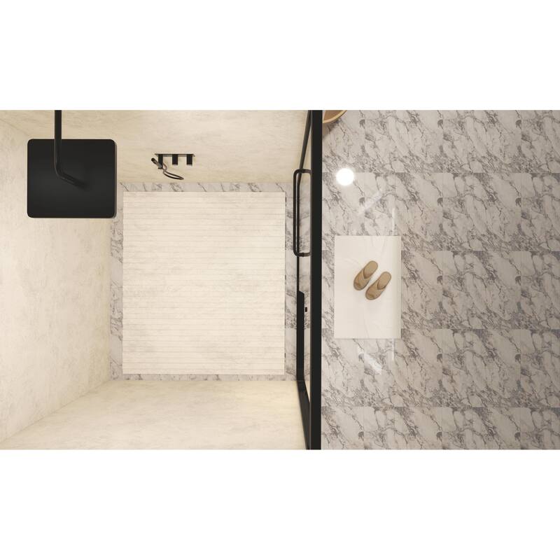 Aluminum Frame Double Sliding Shower Door, 1/4" Tempered Glass with Explosion-Proof Film & Stainless Steel Handle