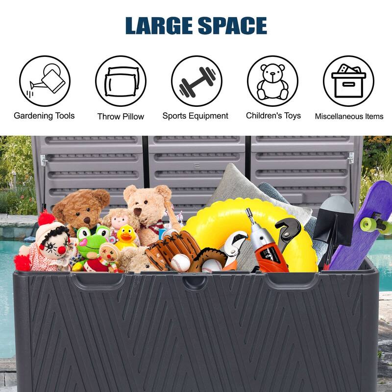 Aoodor Outdoor Lockable Storage Deck Box - 85 Gallon