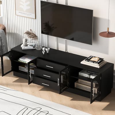 68.9" Modern Minimalist TV Stand for TVs up to 75 Inches, Entertainment Center Media Console Cabinet