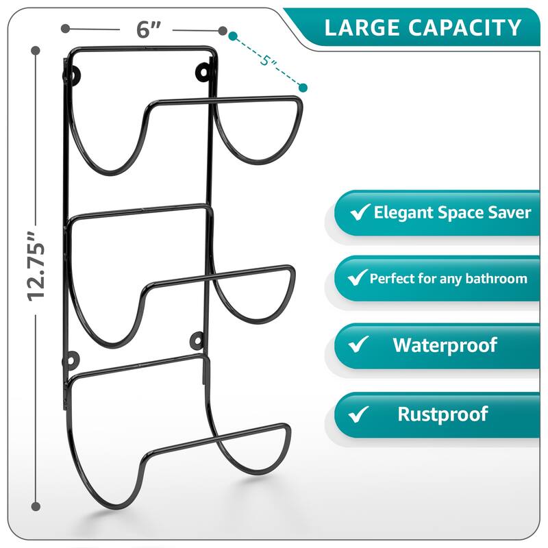 Sorbus Towel Holder for Bathroom Wall - 12 Level Wall Mounted Towel Rack - 6" L x 5" W x 12.75" H
