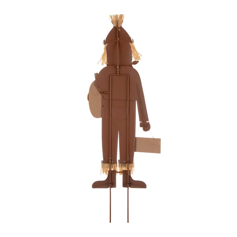 Glitzhome Fall Metal Scarecrow Yard Stake Standing/Hanging Decor for Thanksgiving