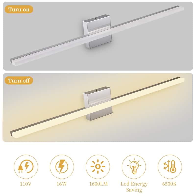 Modern Bathroom Vanity Light Mirror Makeup Front LED Lamp Waterproof