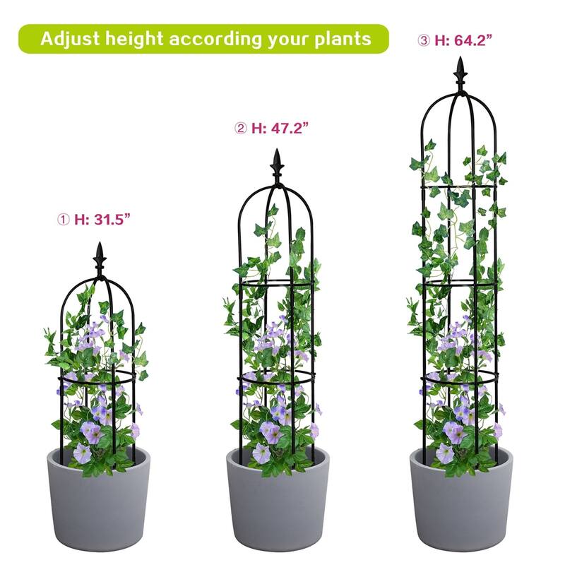 6.2ft Garden Obelisk Trellis,Lightweight Tall Tower Trellis Stand