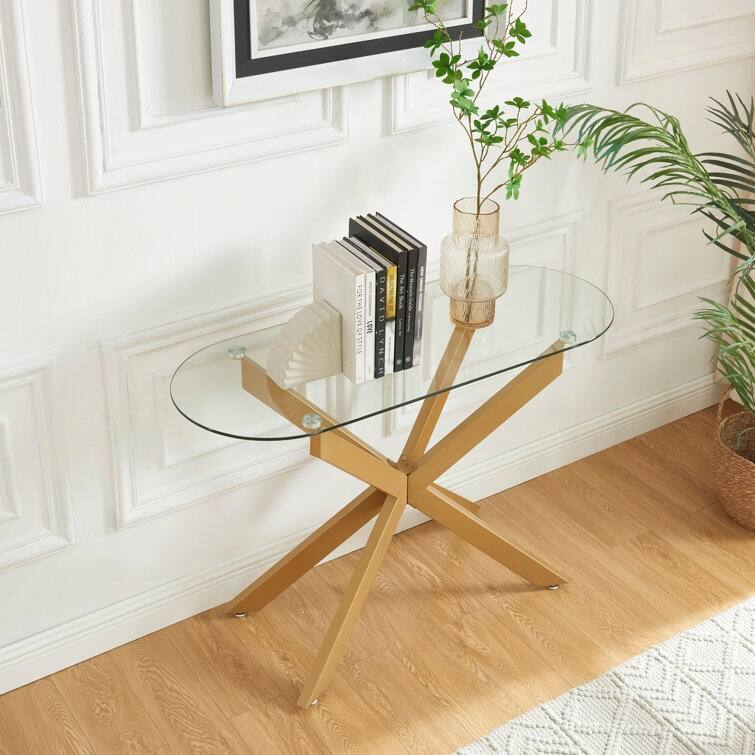 45.3'' Glass Top Console Table