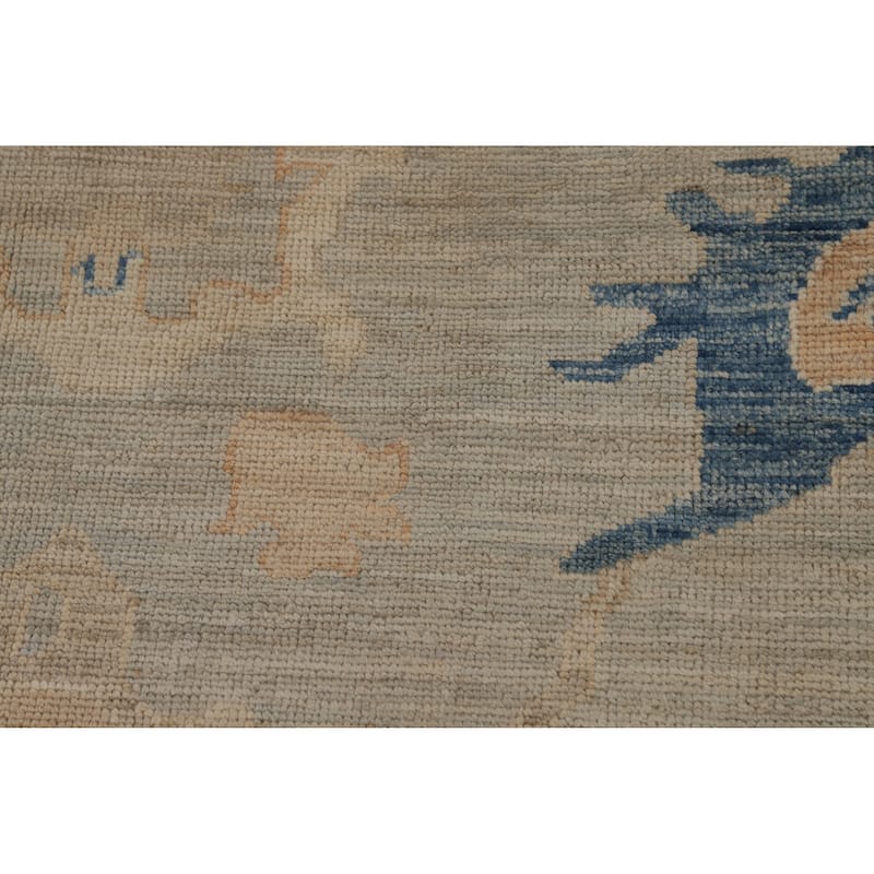 Hand Knotted Oriental 100% Wool Carpet Transitional All-Over Greys & Charcoal Oushak Area Rug - 10' 4'' X 8' 1''