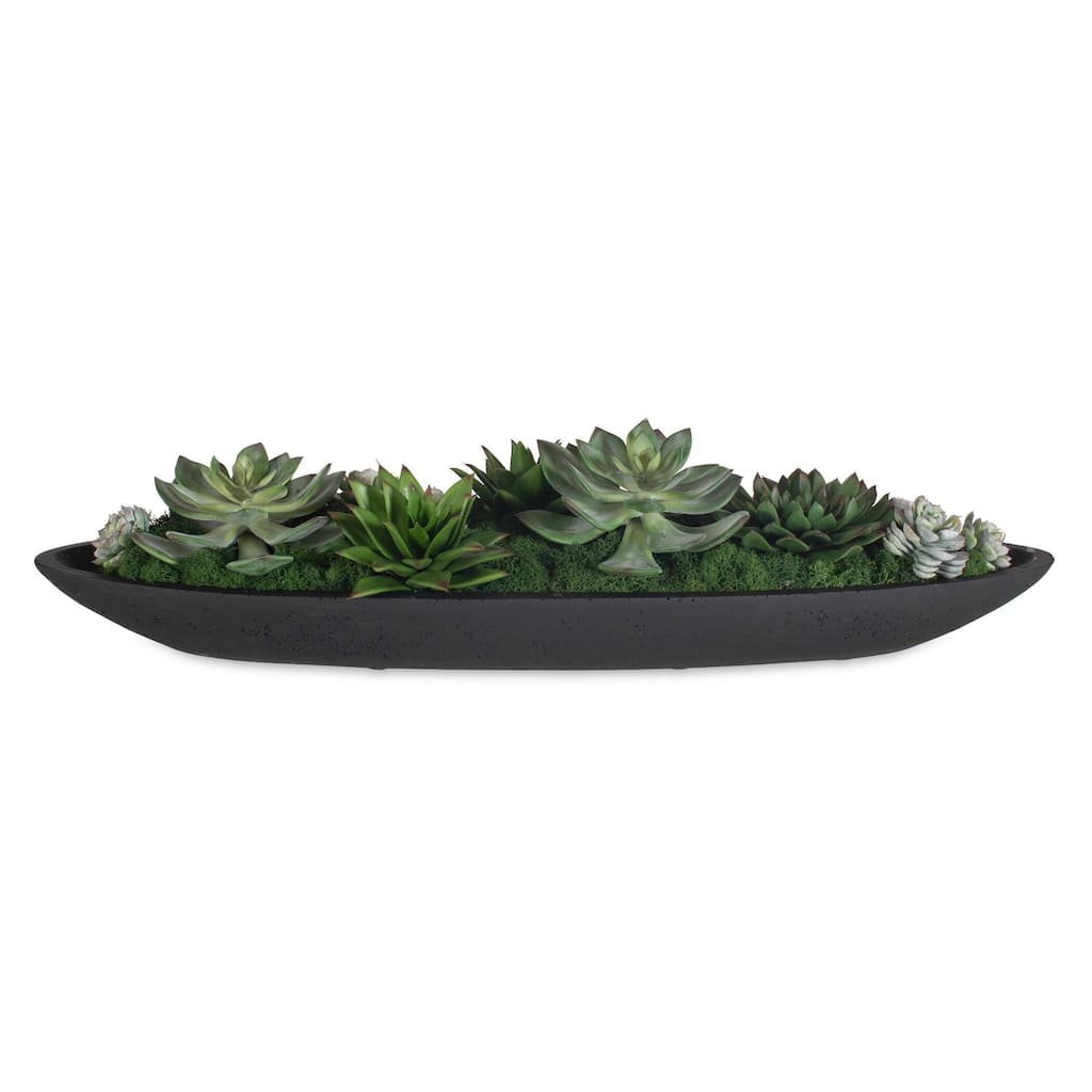 Uttermost Verde Succulent Centerpiece In Bowl - 29.00" W x 6.00" H x 8.00" D