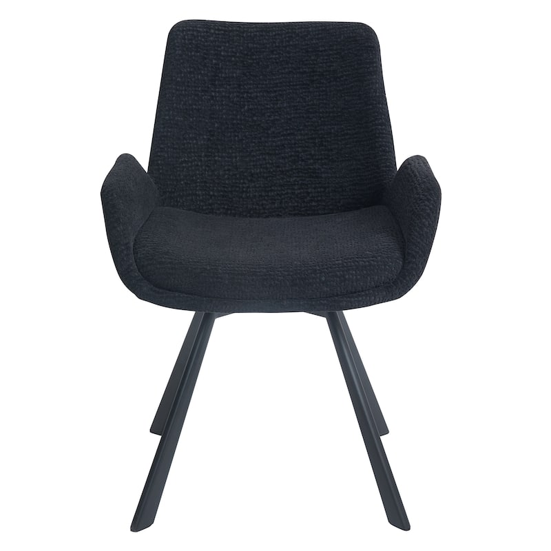 Modern Fabric & Metal Swivel Dining Chair, Set of 4