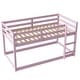 preview thumbnail 8 of 10, Pink Twin Size Wood Loft Bed with Ladder and Fence