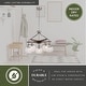preview thumbnail 5 of 9, Avondale 25.5-in Satin Nickel and Wood Farmhouse 5 Light Chandelier Dining Room Hanging Fixture