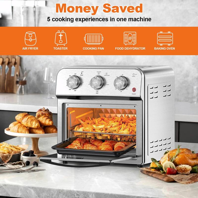 Family Size Air Fryer Toaster Oven Combo, 13QT, 360° Hot Air Circulation for Healthy Oil-Free Cooking