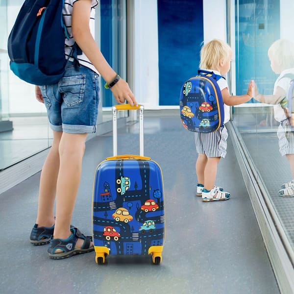 slide 2 of 9, 2 Pieces Kids Luggage Set with Backpack and Suitcase for Travel - 20" x 13" x 8.5"(L x W x H)