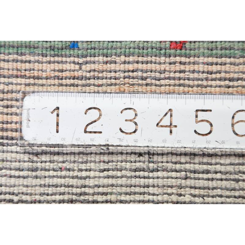 Hand Knotted Oriental 100% Wool Carpet Tribal Stripe Greys & Charcoal Gabbeh Area Rug - 12' 6'' X 9' 2''