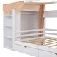 preview thumbnail 24 of 23, Full Size Wood House Bed with Two Drawers,Shlves and Small Wardrobe