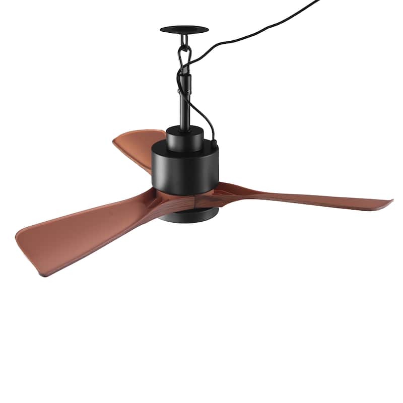 42" Classic Black Waterproof Wet Outdoor Smart Ceiling Fan with Light and APP Control