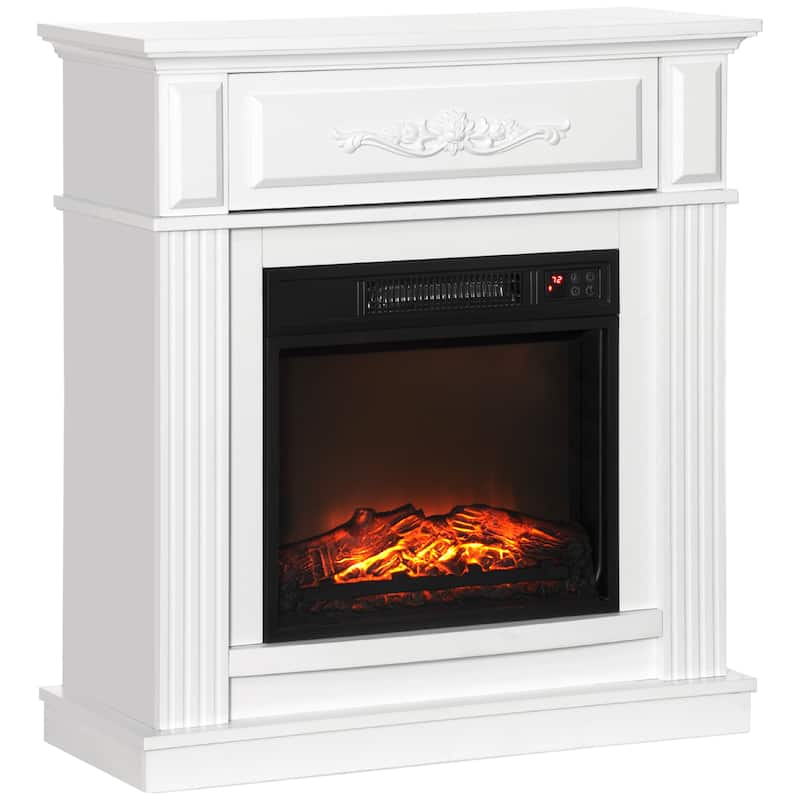 HOMCOM Electric Fireplace TV Stand, Media Entertainment Console