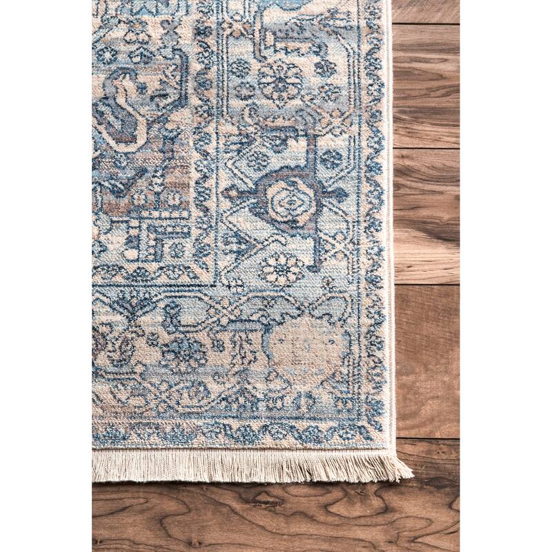 Nuloom Camila Faded Medallion Fringe Area Rug