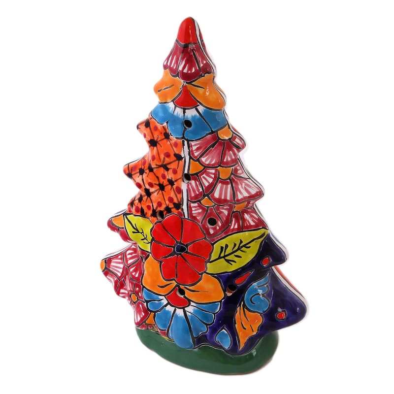 Novica Handmade Christmas Glow Ceramic Lantern