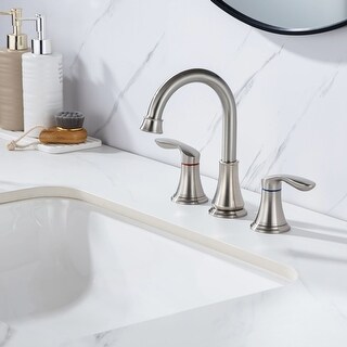 Drip-Free Widespread Bathroom Faucet Set - Solid Brass Construction ...