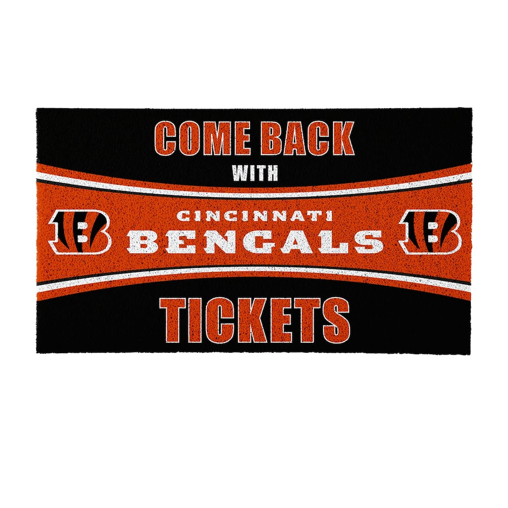 Cincinnati Bengals 28 in. x 16 in. PVC "Come Back With Tickets" Trapper Door Mat