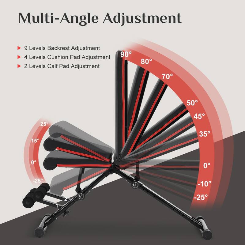 Heavy Duty Adjustable Workout Bench - 795lb Capacity, Folding Exercise Bench for Home Gym