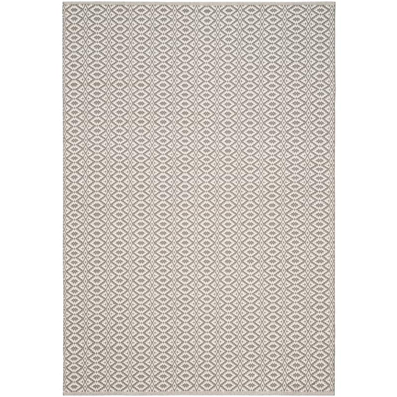 SAFAVIEH Handmade Flatweave Montauk Everly Casual Cotton Rug - Ivory/Grey - 5' x 7'