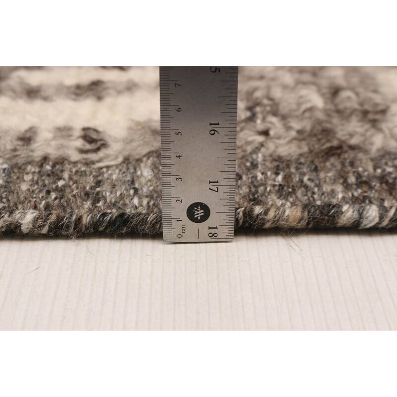 ECARPETGALLERY Hand-knotted Tangier Taupe Wool Rug - 8'0 x 10'0