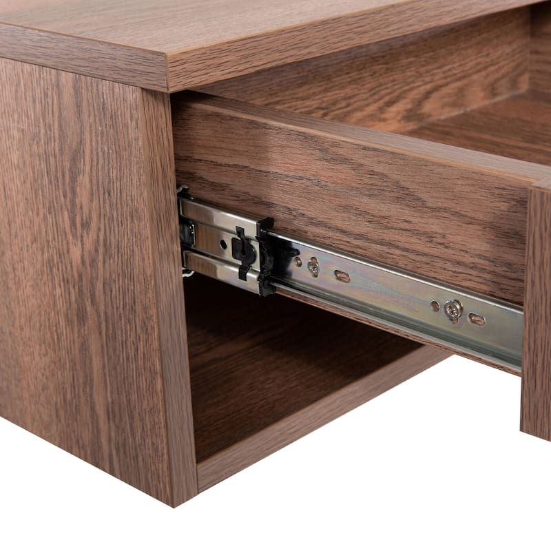 JONATHAN Y Celerie 15.71" Mid-Century Modern Floating Wall Mounted Nightstand with Soft-Close Drawer and Cable Hole