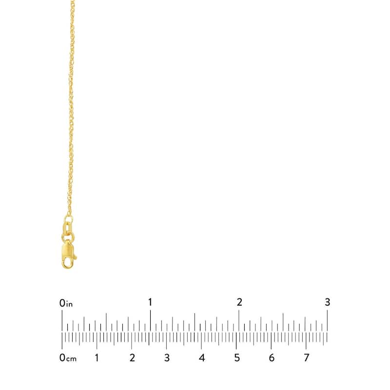 Curata 14k Yellow Gold 1.25mm Diamond Singapore Chain Necklace (Lobster)