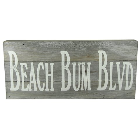 Beach Bum Blvd Box Sign Wood Weathered Finish 15.75 - Multi