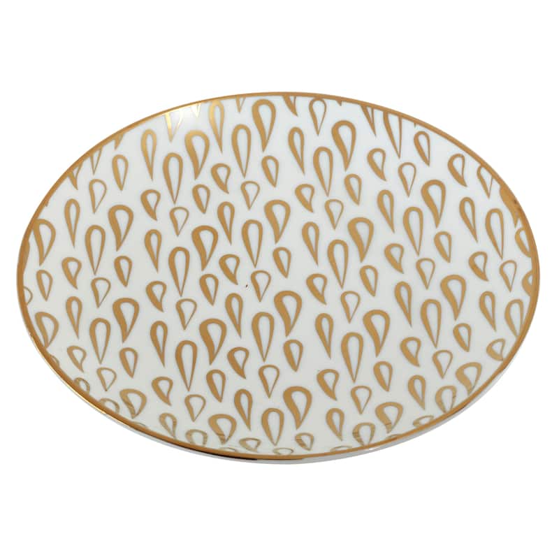 Certified International Mosaic Gold Plated 6" Luncheon/Canape Plates, Set of 6 Assorted Designs - 6-inch