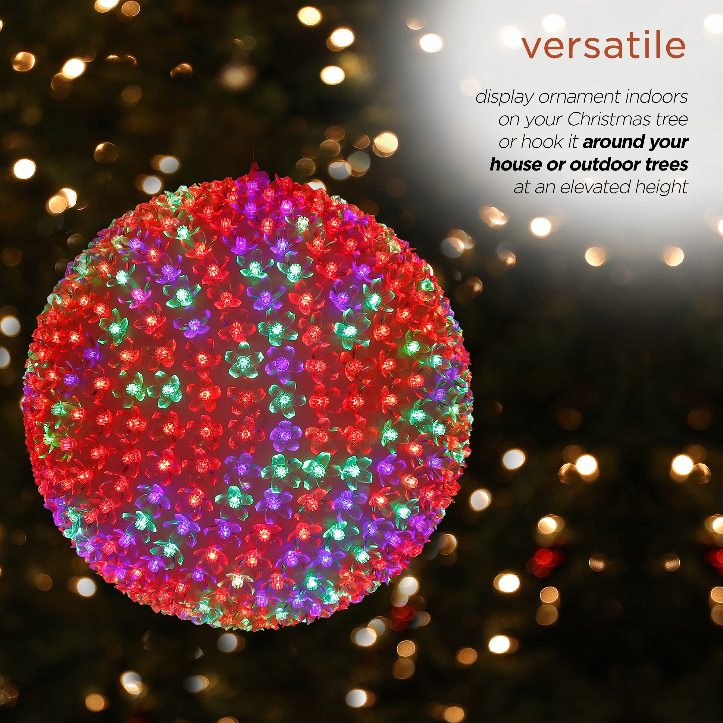 Shop Alpine Corporation Large Twinkling Ornament Multi Colored Led Lights Overstock 28639791